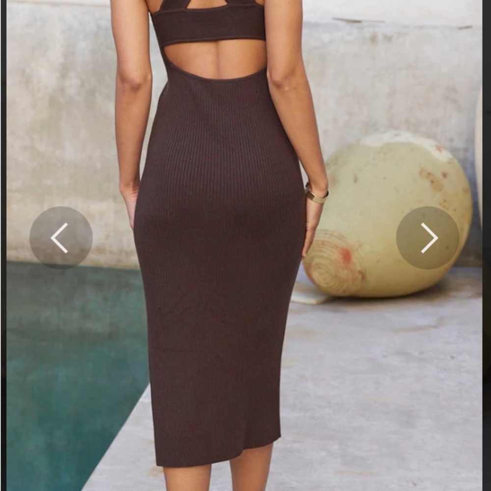 AYR Va Va dress chocolate midi backless - size M